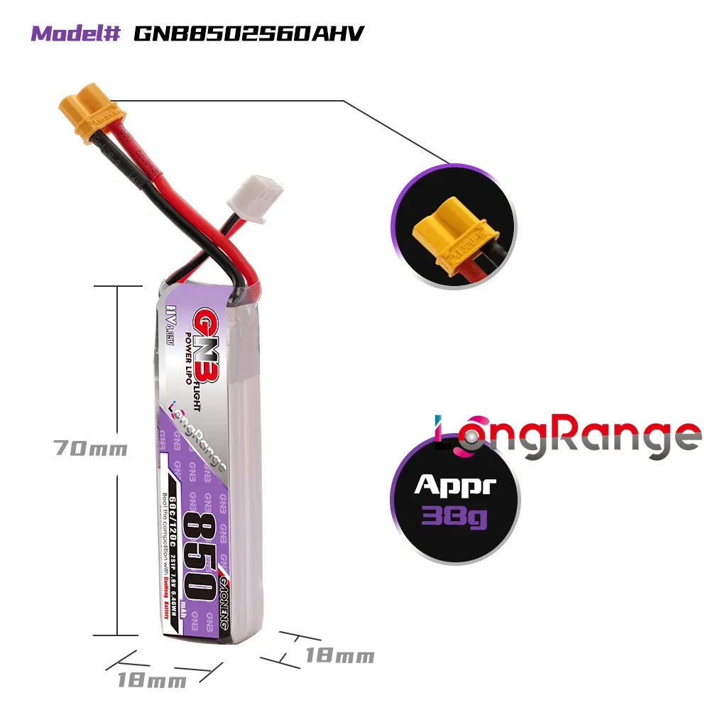 GAONENG GNB LiPo Battery 850mA - огляд і ціна Drone Kit Long Range